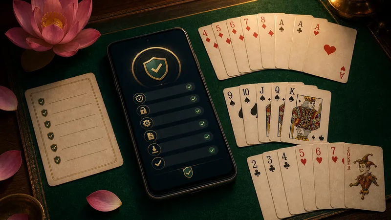 Safe install checklist with permissions notes and Yono Rummy table markers